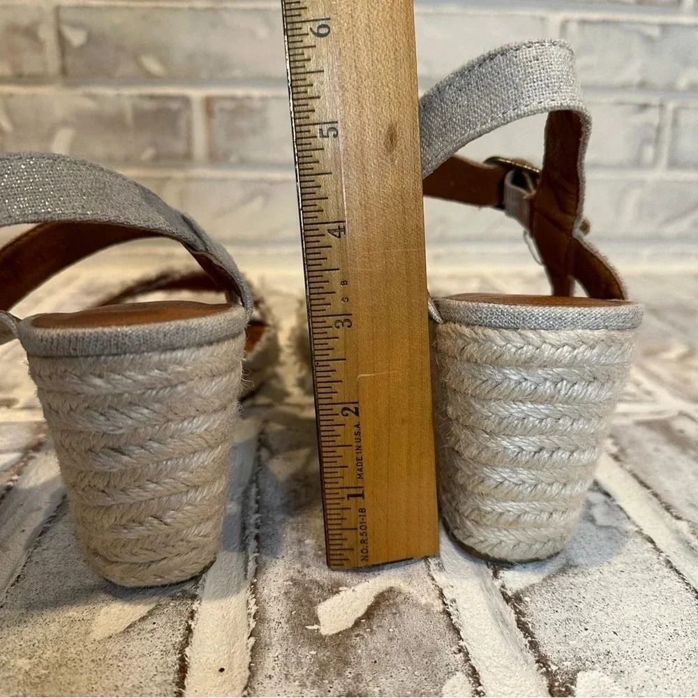 Lucky Brand Myghan Espadrille Linen Wedge Sandal Ankle strap Size 9.5 - Picture 11 of 11